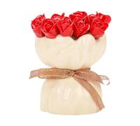 PETSOLA 12 Pièces Fourchettes Fruits Ensemble Piques Originales Cake Dessert Support En Pot Forme Bouquet Rose Acier Inoxydable Convient pour Accueil Réunion, Rouge