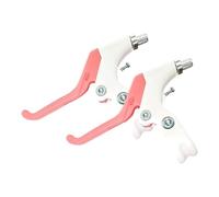 PETSOLA 2 Pièces Leviers de Frein pour Enfants Manettes de Frein Commandes de Vélo Pièces Détachées avec Ressort de Rappel pour Un Freinage Réactif Adaptés A, Blanc et Rose