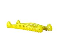 PETSOLA 2 Pièces Protège- Patin à Glace Accessoire Ajustable PP Drainage Antidérapant Universel pour Hommes Femmes Enfants Sports d'hiver, Jaune