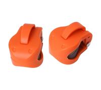 PETSOLA 2 Pièces Support de Canne à Pêche Organisateur pour Cannes Sangle de Fixation et Clip pour Poteau en Mousse à Mémoire de Forme pour Protéger des Chocs, Orange