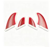 PETSOLA 4 Pièces Aileron Surf Profilé Dérive Surf Résistant à l’Usure Aileron avec Base RM pour Surfeurs , Blanc + Rouge , Size to 2