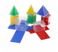 PETSOLA 8 Pièces Géométriques avec Patrons Transparent Kit 3D Coloré l'espace pour Enseignants