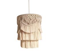 PETSOLA Abat-jour En Macramé pour, Tissé à La Main avec Pompons Créatifs, Idéal Comme Cadeau de Pendaison de Crémaillère Ou pour Décorer Un Restaur