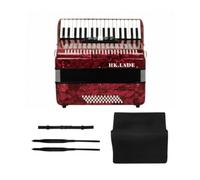PETSOLA Accordéon Clavier avec 34 Touches 48 Basses 5 Notes Aiguës Structure Robuste en Bois Clavier Stable Antidérapant Soufflets Dynamiques avec Bretelles et Sac Adapté aux Scènes Fêtes Animations