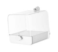 PETSOLA Baignoire Suspendue pour Perroquet avec Tiroir Inférieur, Accessoire de Cage, Maison de Bain pour Perroquet, pour Perruche, Blanc