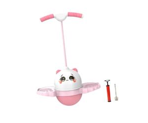 PETSOLA Balle D'entraînement Pogo Ball avec Plateau de Saut D'équilibre, Poignée Réglable et Accessoires Inclus. Fabriquée En PP et PVC, Elle Est, Rose