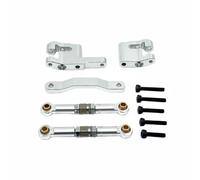 PETSOLA Bielette de Direction Véhicule de Course RC Tige de Direction Tringlerie Barre de Liaison Aluminium Usiné avec Réglage Fileté pour Précision Accrue en, Argent