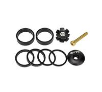 PETSOLA Bike Headset Spacer Kit D'Entretoises pour Potence Bagues de Direction Rondelles Robustes Pièces de Modification Aluminium Adapté à La Réparation du V, Noir