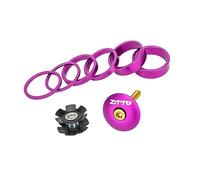 PETSOLA Bike Headset Spacer Kit D'Entretoises pour Potence Bagues de Direction Rondelles Robustes Pièces de Modification Aluminium Adapté à La Réparation du V, Violet