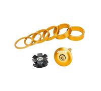 PETSOLA Bike Headset Spacer Kit D'Entretoises pour Potence Bagues de Direction Rondelles Robustes Pièces de Modification Aluminium Adapté à La Réparation du V, Or