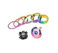 PETSOLA Bike Headset Spacer Kit D'Entretoises pour Potence Bagues de Direction Rondelles Robustes Pièces de Modification Aluminium Adapté à La Réparation du V, Coloré