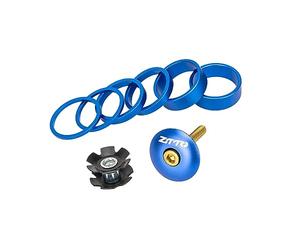 PETSOLA Bike Headset Spacer Kit D'Entretoises pour Potence Bagues de Direction Rondelles Robustes Pièces de Modification Aluminium Adapté à La Réparation du V, Bleu
