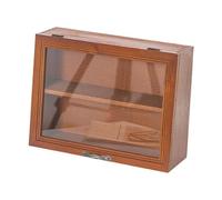 PETSOLA Boîte de Présentation Figurines Boîte en Bois Cabinet de Rangement Vitrine Miniature Présentoir Transparent Fonction Protection Antipoussière Adaptée , M