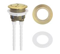 PETSOLA Bouton de Chasse D'Eau pour Mécanisme de Réservoir Bouton Poussoir de Remplacement Pièce de Sanitaire à Double Chasse avec Adaptateur Adapté pour La, or