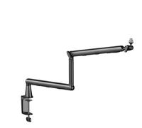 PETSOLA Bras Micro avec Serre-Joint Connecteur Bras Universel Polyvalent Support pour Streamers, Podcasteurs, Home Studio, Support De Microphone De Bureau Réglable, Noir, Version Surélevée