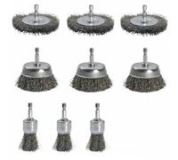 PETSOLA Brosse de Nettoyage en Fil Brosse Rotative Brosse Métallique Brosse pour Perceuse Brosse à Roue Fil Acier 03mm pour Retirer Rouille et Peinture et , Black , Hex 9PC SET B