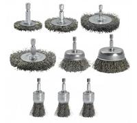 PETSOLA Brosse de Nettoyage en Fil Brosse Rotative Brosse Métallique Brosse pour Perceuse Brosse à Roue Fil Acier 03mm pour Retirer Rouille et Peinture et , Black , Hex 9PC SET A