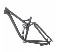 PETSOLA Cadre de Vélo de Montagne Cadre VTT Tout-Terrain à Aluminium Alliage Frein à Disque à Attache Rapide Montage Facile, Noir Mat, Cadre 26 Pouces avec Amortisseur 1000 Livres
