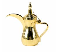PETSOLA Cafetière Arabe Doré Cafetière Arabe Résistant à la Chaleur avec Couvercle pour Réception, Doré, 350 Ml