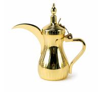 PETSOLA Cafetière Arabe Doré Cafetière Arabe Résistant à la Chaleur avec Couvercle pour Réception, Doré, 750 Ml