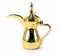 PETSOLA Cafetière Arabe Doré Cafetière Arabe Résistant à la Chaleur avec Couvercle pour Réception, Doré, 1100 Ml