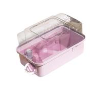 PETSOLA Cage de Transport Portable et Respirante pour Cobayes, Hamsters, écureuils, Hérissons D'Afrique et Planeurs de Sucre, Rose, Style B