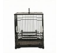 PETSOLA Cage pour Pits Structure en Acier Barreaux Verticaux Serrés pour Offrir Un Refuge Sûr Fonctionnel aux Oiseaux, 25x25x30CM