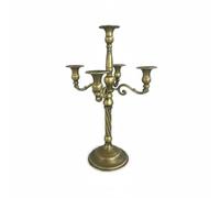 PETSOLA Chandelier Multi Bougeoir Candelabre à Plusieurs Bras Fer Porte Bougies Support Bougies Élément de Décor Finition Bronze Patinée Maintien Ferme des, 45 Cm