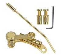 PETSOLA Chevalet Tremolo pour Guitare Électrique Pont Vibrato Cordier Sillet à Rouleaux Structure en Alliage de Zinc pour Jeu Stable et Courbes de Hauteur, Or