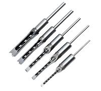 PETSOLA Ciseau à Mortaiser HSS pour Le Travail Du Bois, Mèche à Tarière Hélicoïdale, Outils de Quincaillerie, Mèche à Mortaiser à Trou Carré pour Machines à M, 5PCS