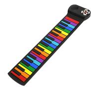 PETSOLA Clavier Enroulable avec Haut-Parleur Compact Clavier Souple Multicolore Instrument Musique pour Débutants, Déplacement, Maison, Version Anglaise