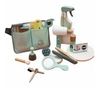 PETSOLA Coffret Coiffeur Enfant Set Coiffeur Jouet Salon Beauté Accessoires Complets avec Ciseaux Peigne Vaporisateur Éléments Interactifs Sac Portable