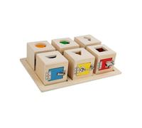 PETSOLA Coffret En Bois avec, Jouet éducatif pour Développer Les Compétences Pratiques Des Bébés de 1 à 3 Ans.