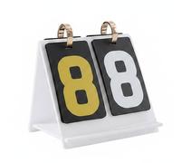 PETSOLA Compteur de Score Acrylique Marqueur de Points de Table Feuilletable Numéros Lisibles des Deux Côtés Relié Métal Utilisation Étanche Nettoyage Facile, Blanc, Blanc