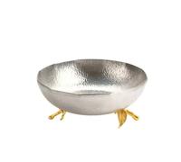 PETSOLA Coupe avec très Propre Branche Texturé Corbeille à Fruits avec Piètement Doré Récipient En Acier Inoxydable pour Table, 230 230 90mm