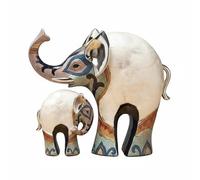 PETSOLA Élément Décoratif Résine Éléphant Statue Sculpture Figurine Artisanat Minutieux Peint à la Main Esthétique Noble et Sobre Ambiance Sereine et, Multicolore, Modèle B