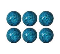 PETSOLA Ensemble de 6 Boules de Mosaïque En Verre, Boules de Verre de 8 Cm, Décoration de Table pour Fêtes, Bleu