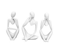 PETSOLA Ensemble de Sculptures « Penseur Moderne » pour La Décoration de La Maison et du Bureau, Blanc