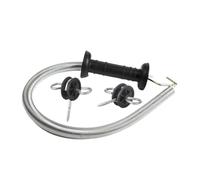 PETSOLA Ensemble Portail de Clôture électrique, Accessoires pour Système de Clôture, Pièces de Rechange en Acier Galvanisé, Poignée pour Abri Extérieur du Bét, Style B