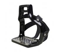 PETSOLA Étrier de Sécurité Réseau Étrier d'Équitation Antidérapant Repose Pied à Picots Stabilité Supérieure Base Élargie Cadre Moulé Fixation Facile Convient, Noir