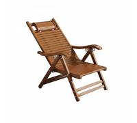 PETSOLA Fauteuil Relax Pliant Bambou Chaise Longue Siège Inclinable Transat Cadre Bambou Résistant Appui Sûr pour Aînés Inclinaison Réglable et Pliage Gain de, Marron, Chaise Courte Classique