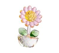PETSOLA Figurine de, en Bouton, Bouquet de Fleurs en Verre, Centre de Table pour La Saint-Valentin, Rose
