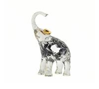 PETSOLA Figurine Décorative en Résine Éléphant, Éléphant en Résine Transparent avec Détails Dorés, Style Moderne Et Minimaliste, Petite Taille 120 60 190mm