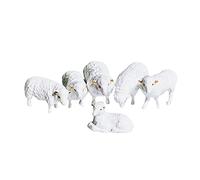 PETSOLA Figurine Diorama Miniature Résine Modèle Architecture Train Accessoire Peint à La Main avec Détails Adaptés Aux Amateurs de Micro Déco, 6 moutons