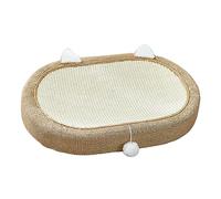PETSOLA Griffoir pour Chat Ovale, Protection de Meubles, Griffes Résistantes, Antidérapant, Lit de Repos Portable avec Balle Jouet et Tapis à Griffer, Chat Demi Sisal