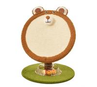 PETSOLA Griffoir Rond Compact Griffoir sur Base Vert Jouet Chat à Billes, Marron, Petit Panda