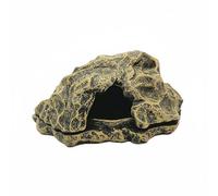 PETSOLA Grotte en Résine Décoratif Cachette en Pierre Stable Accessoire Terrarium pour Vivarium, Bronze, Grotte De Reptile