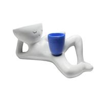 PETSOLA ière Table Mignon | Adorable, Pot en Forme Figurine, Compact, Figurine Décorative Panier, pr Étagère, Bleu