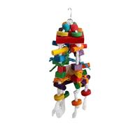 PETSOLA Jouet à Mâcher pour Perroquets, Perchoir Unique, Accessoire de Cage pour Calopsittes, Perroquets Gris D'Afrique, Perruches Ondulées