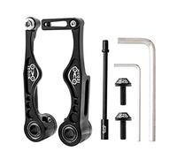 PETSOLA Kit de Freins en Aluminium pour VTT et BMX, Comprenant Leviers D'étrier, Plaquettes et Câbles. Robuste et Adapté Aux Trajets Quotidiens, Noir 109x42.8MM